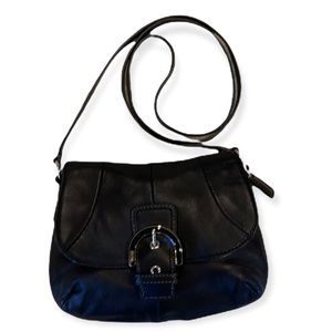 COACH Black Buckle Flap Soho Crossbody NWOT